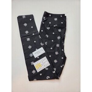 LuLaRoe OS One Size 2-10 Leggings Black Paisley  NWT Buttery Soft